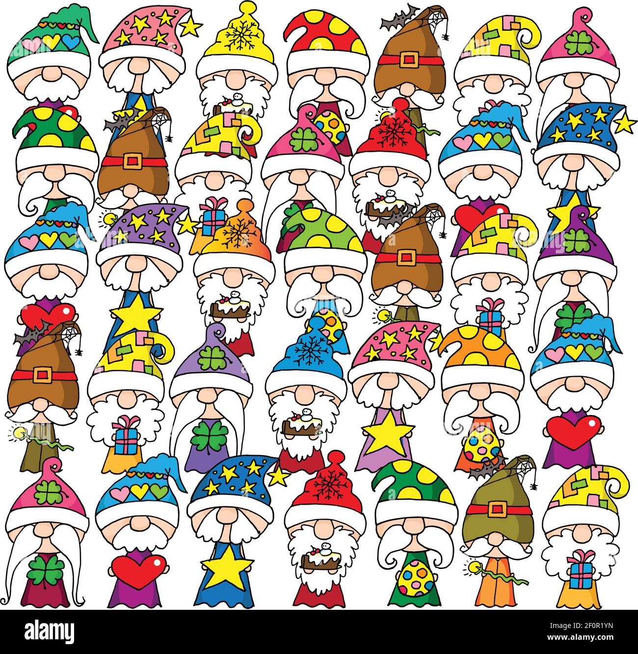 vector drawing Santa Claus set Stock Vector Image & Art - Alamy