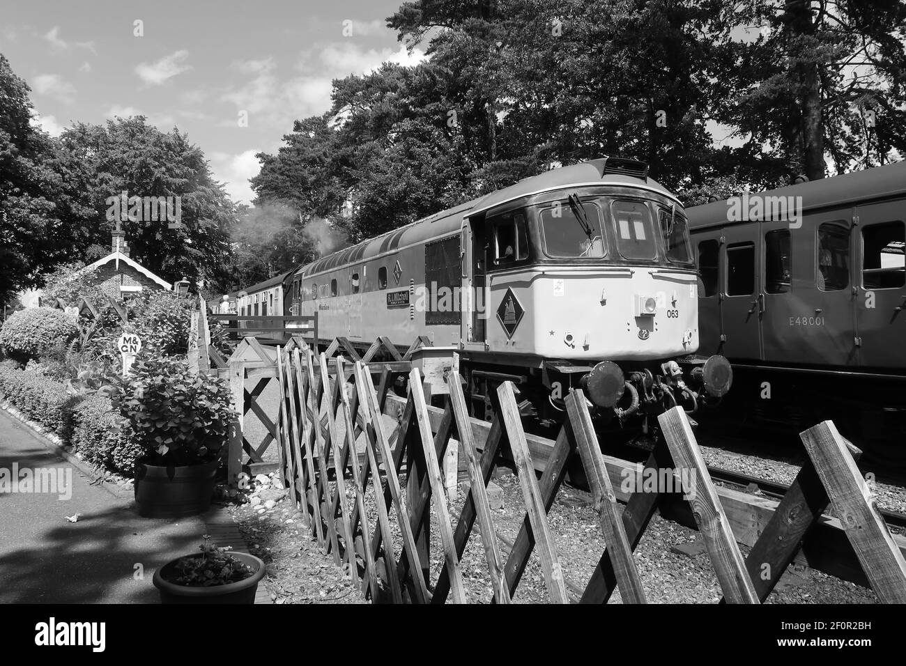 Class 33 Diesel locomotive on the North Norfolk Railway. Stock Photo