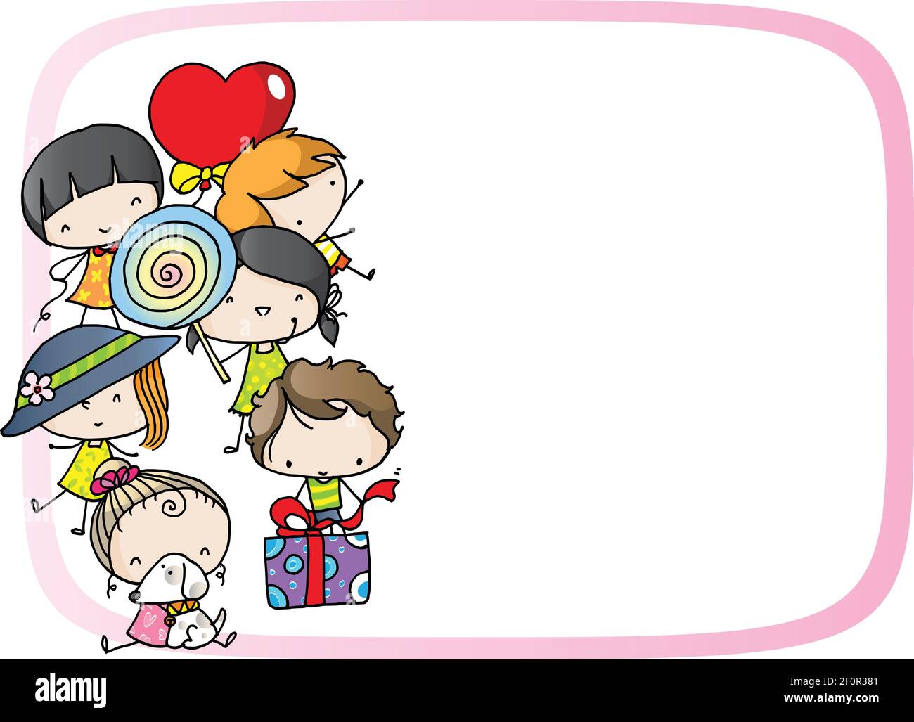 vector cartoon Children get gifts Stock Vector Image & Art - Alamy