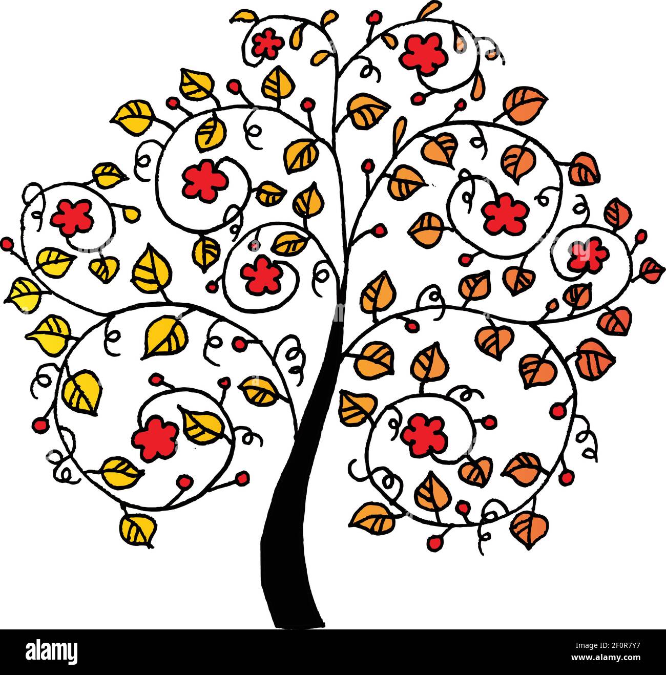 vector drawing tree background Stock Vector Image & Art - Alamy