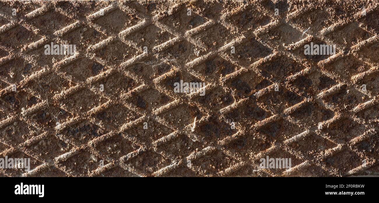 Structured, rusty metal plate, Bavaria, Germany Stock Photo