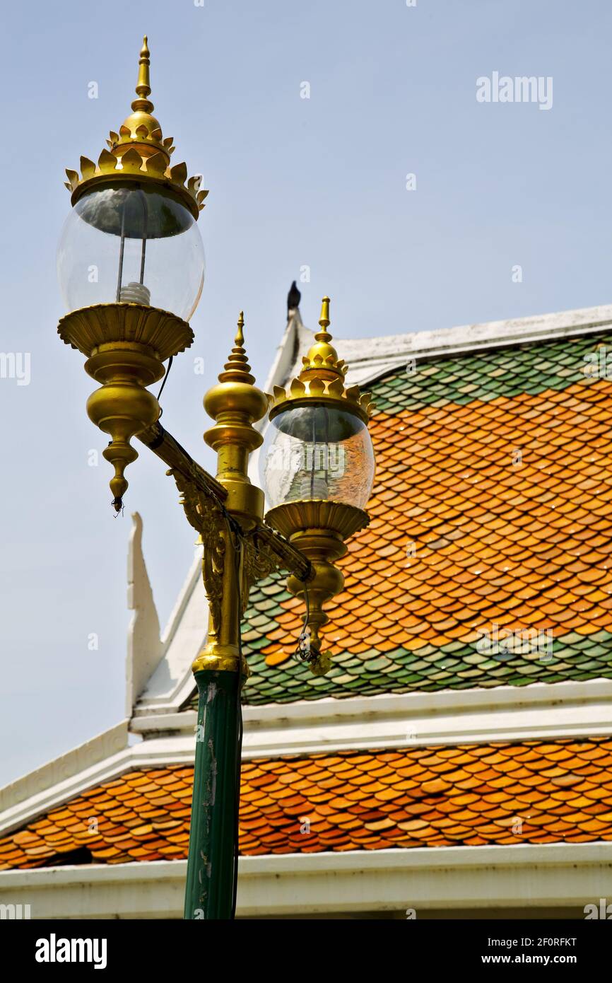Bangkok the temple thailand abstract cross street lamp religion Stock ...