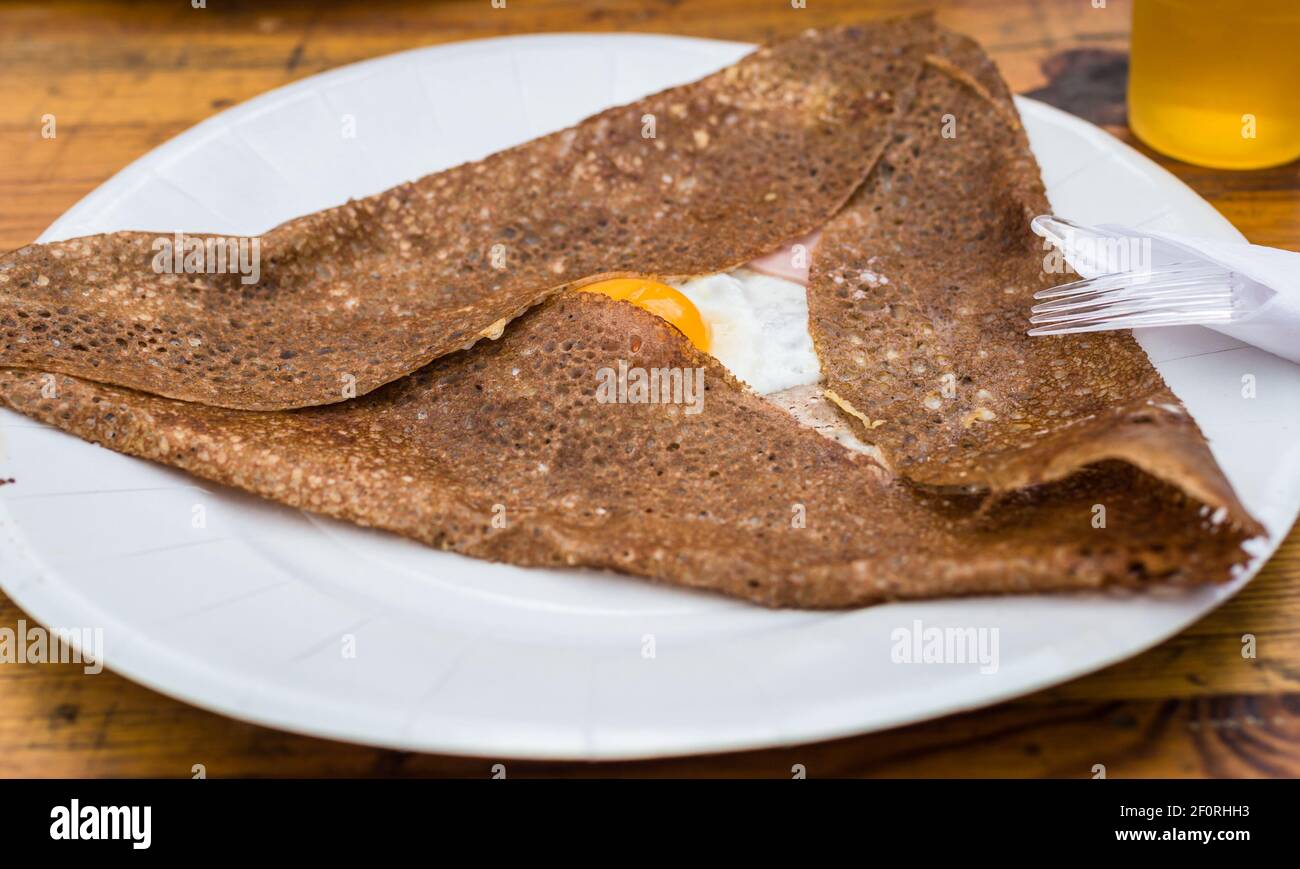Perfectly cooked French pancake Stock Photo Alamy
