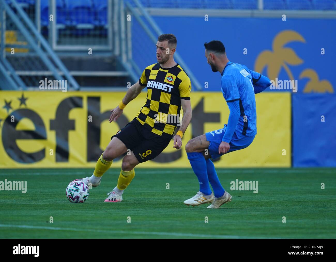 March 7, 2021: Atanas Iliev of Botev Plovdiv during Levski Sofia and Botev Plovdiv on Vivacom Arena Georgi Asparuhov Stadium, Sofia, Bulgaria. Kim Price/CSM Stock Photo