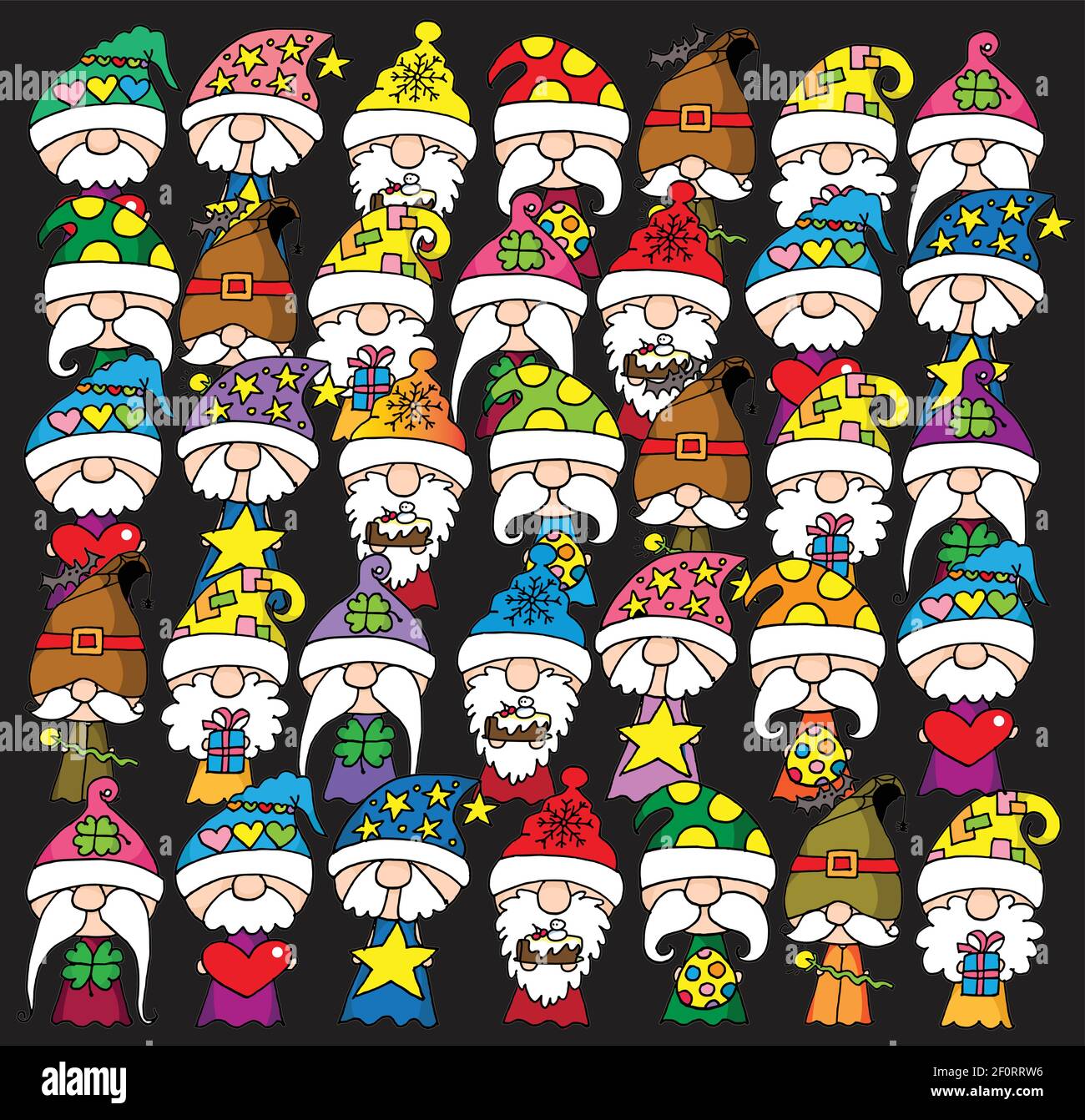 vector drawing Santa Claus set Stock Vector Image & Art - Alamy