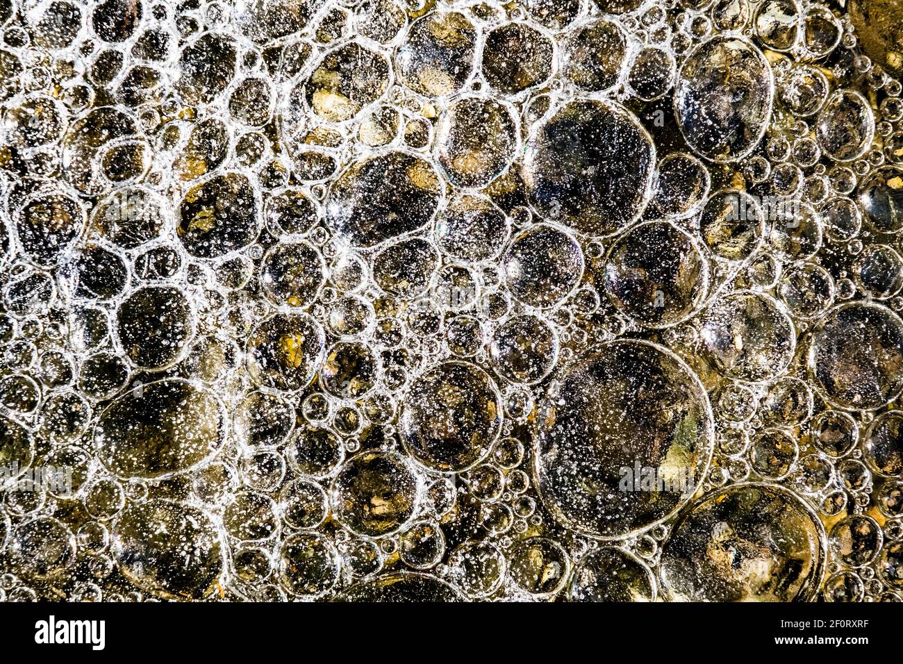 Air pockets, air bubbles and structures in ice, Austria Stock Photo - Alamy