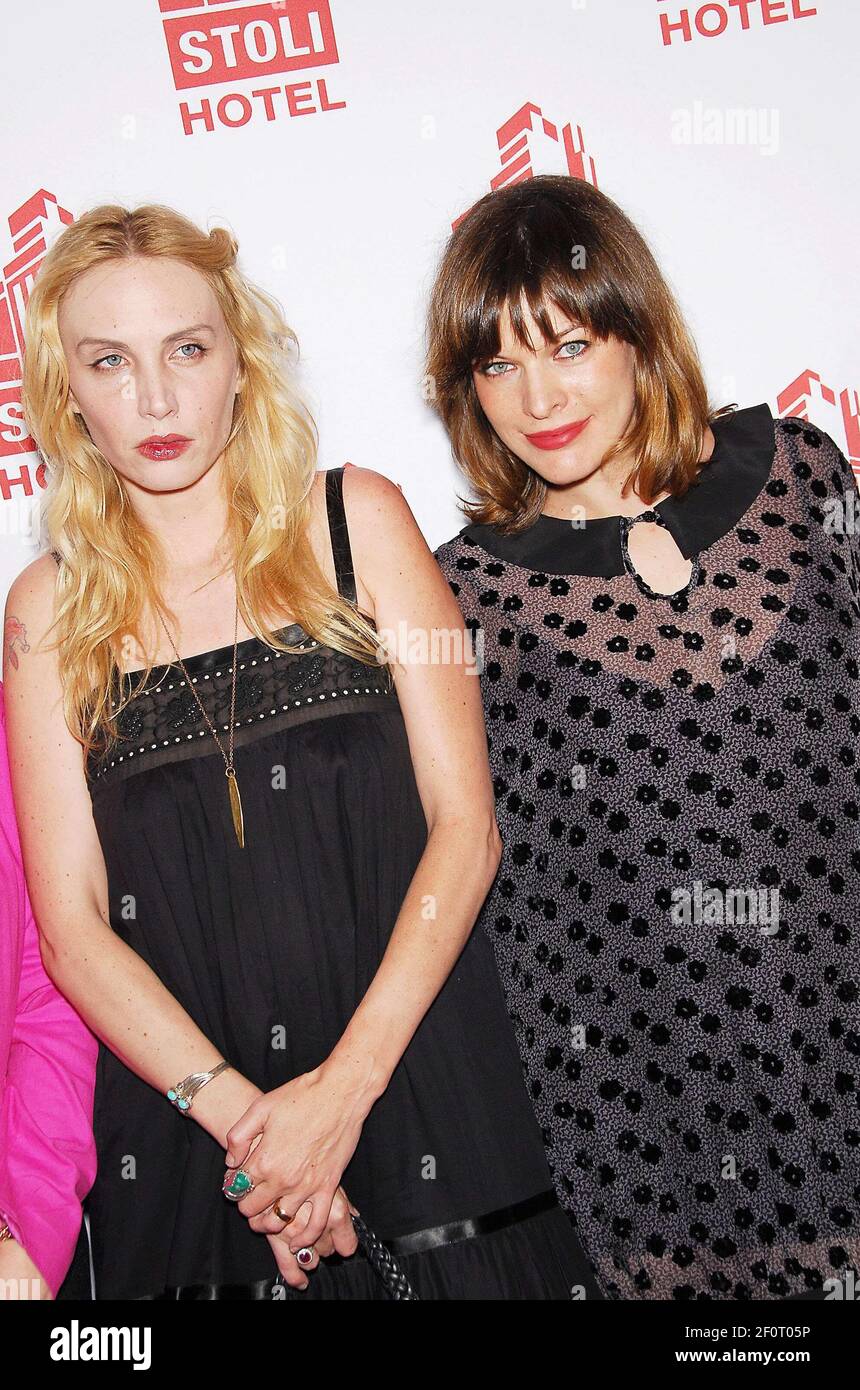 Milla Jovovich and Carmen Hawk. 14 May 2007 - Hollywood, California. Gen  Art Presents The Los Angeles Debut of Jovovich-Hawk Latest Collection at  The Stoli Hotel. Photo Credit: Giulio Marcocchi/Sipa Press. (')