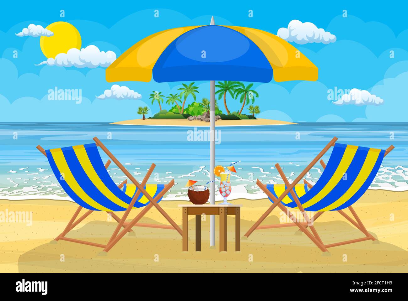Landscape of wooden chaise lounge Stock Vector Image & Art - Alamy