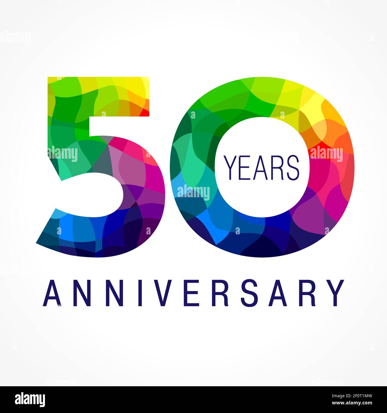 50 th anniversary numbers. 50 years old logotype. Bright congrats. Isolated abstract graphic design template. Creative 5, 0 3D digits. Up to 50 percen Stock Vector
