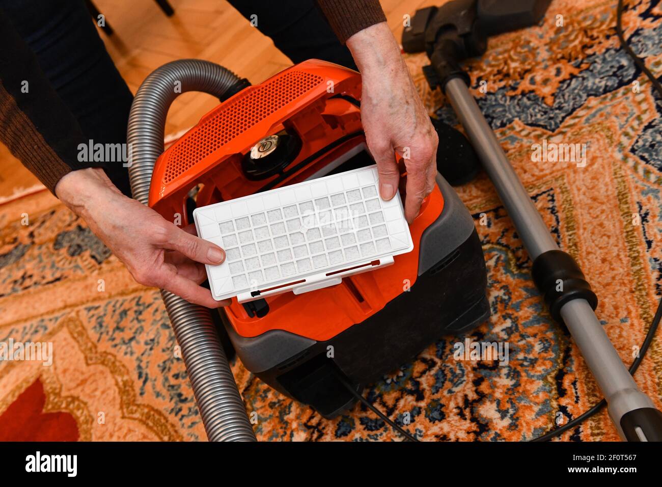Vacuum cleaner, exchange dust filter Stock Photo Alamy