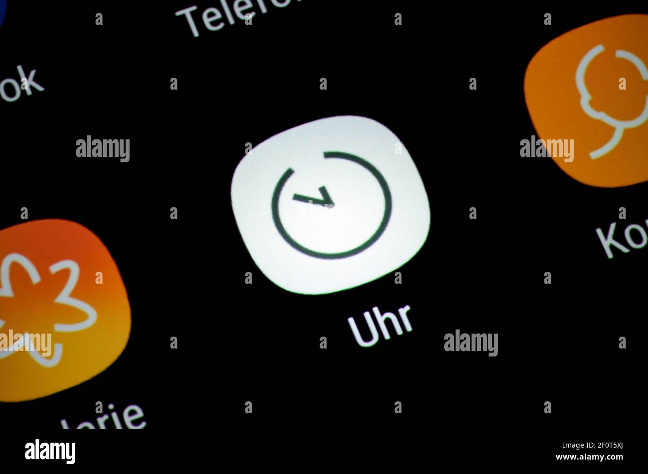 Smartphone, Display, App, Clock Stock Photo Alamy