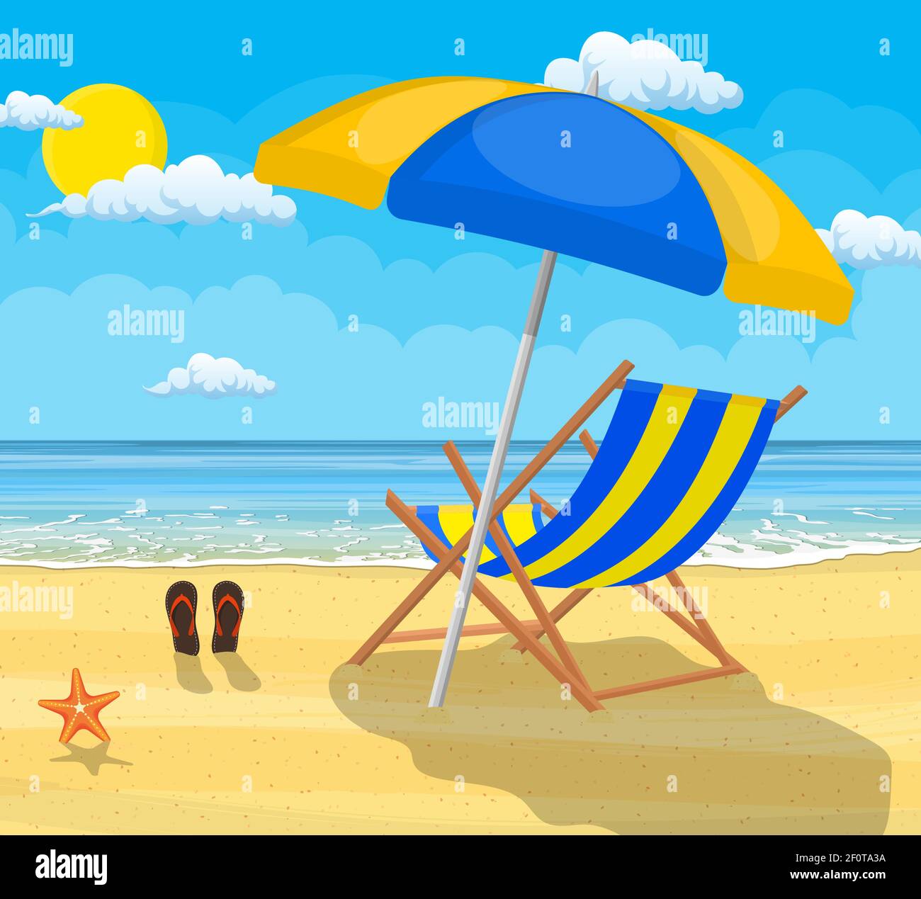 Landscape of wooden chaise lounge Stock Vector Image & Art - Alamy