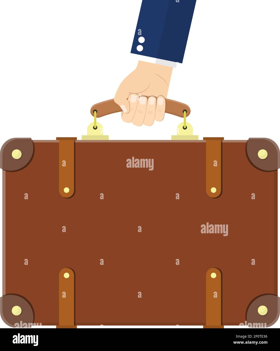 Vintage old travel suitcase in hand Stock Vector Image & Art Alamy