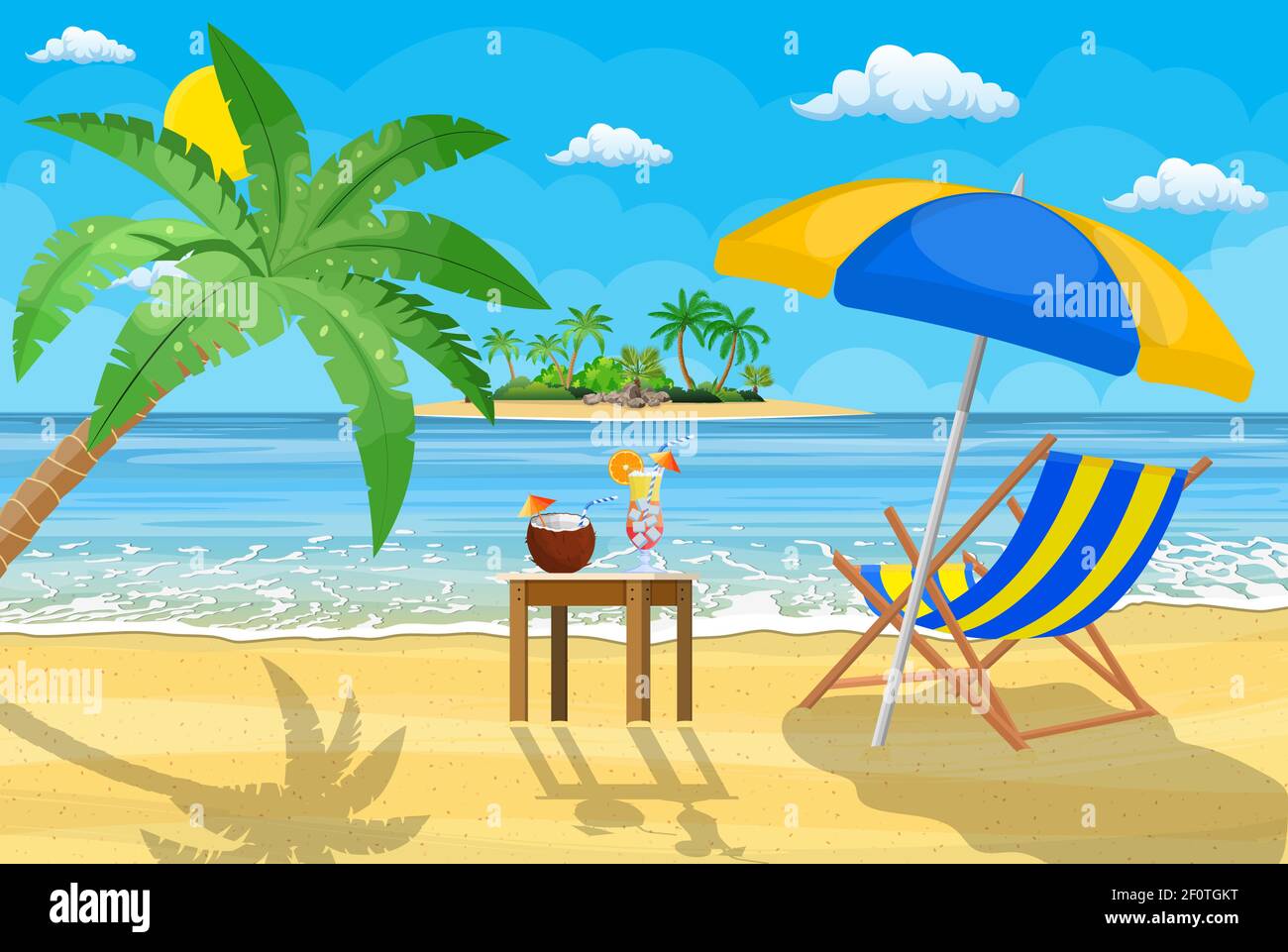 Landscape of wooden chaise lounge Stock Vector Image & Art - Alamy