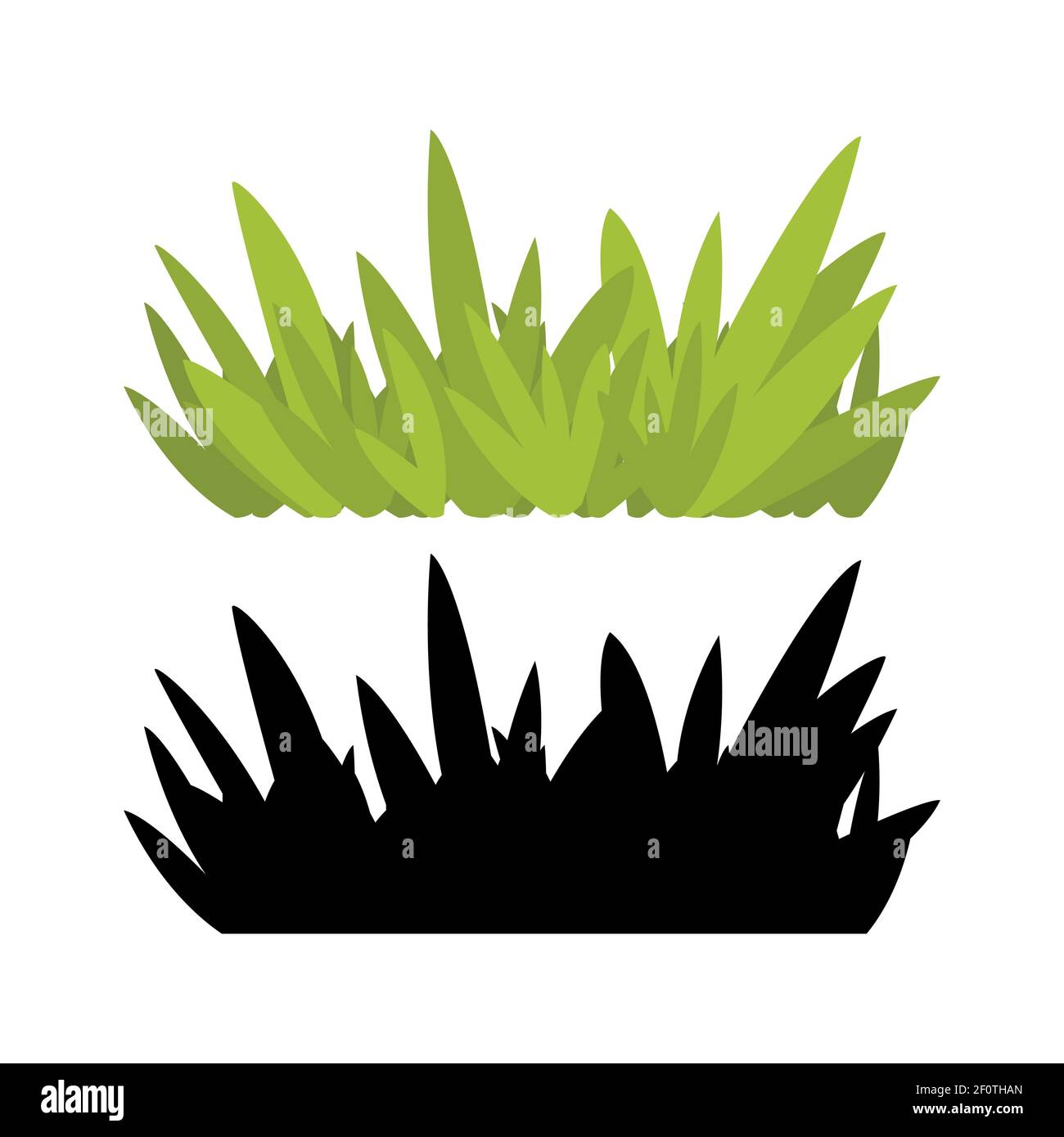Green grass isolated on white background. Vector illustration. Stock Vector