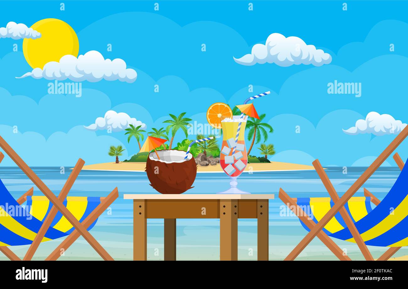 Landscape of wooden chaise lounge Stock Vector Image & Art - Alamy