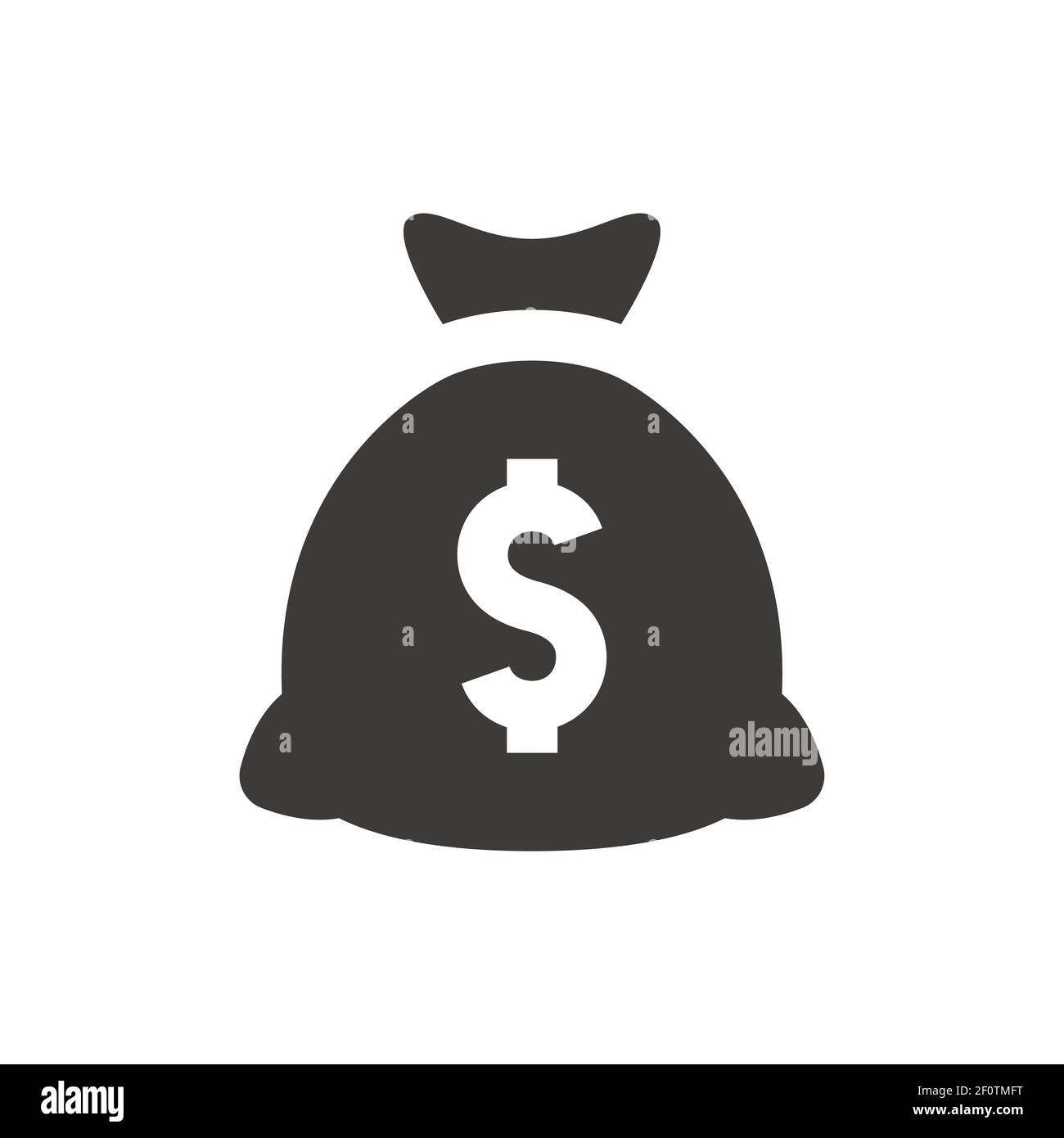 Money bag or sack with dollar sign vector icon. Symple glyph symbol ...