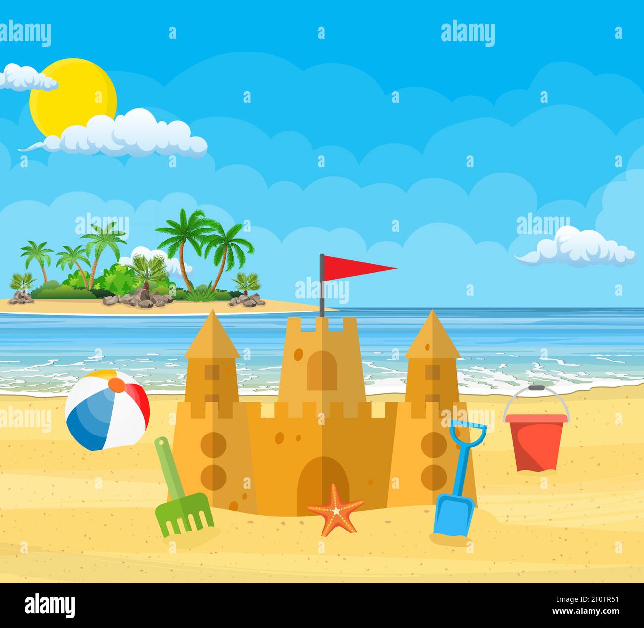 Summer Vacation. Sand Castle Stock Vector Image & Art - Alamy