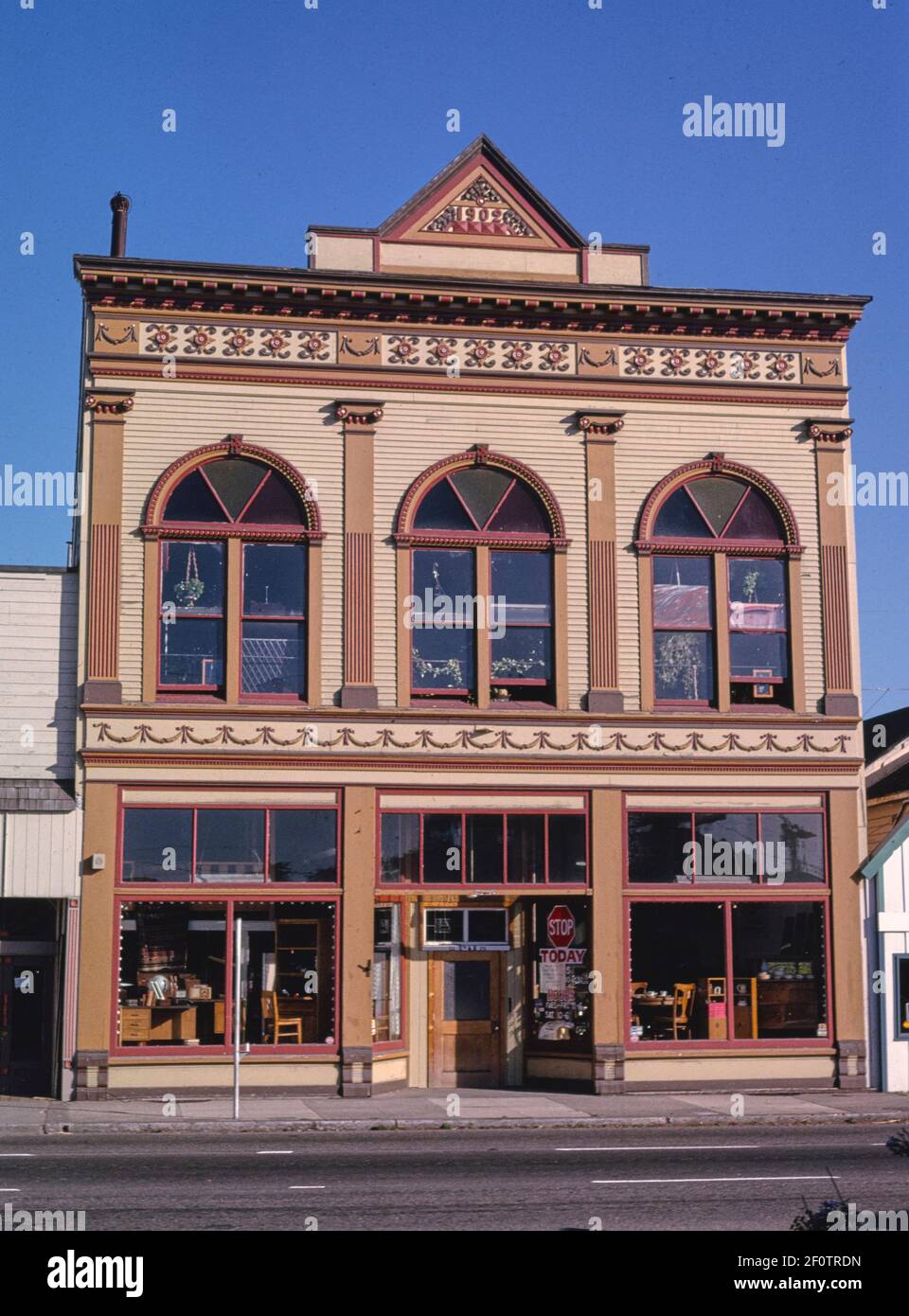 Commercial building straight on Fifth Street Eureka California