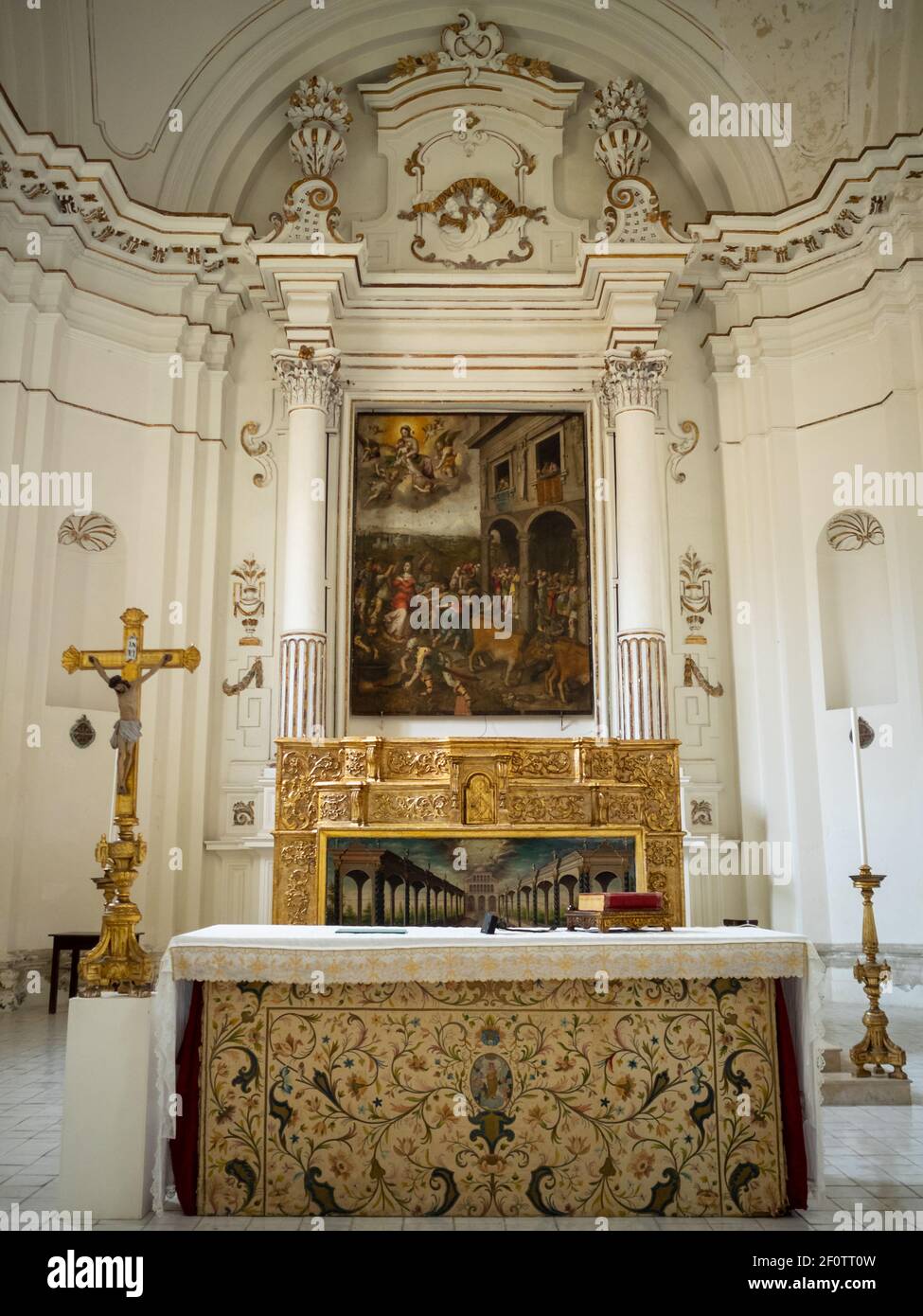 High Altar of the Church of Santa Lucia alla Badia Stock Photo