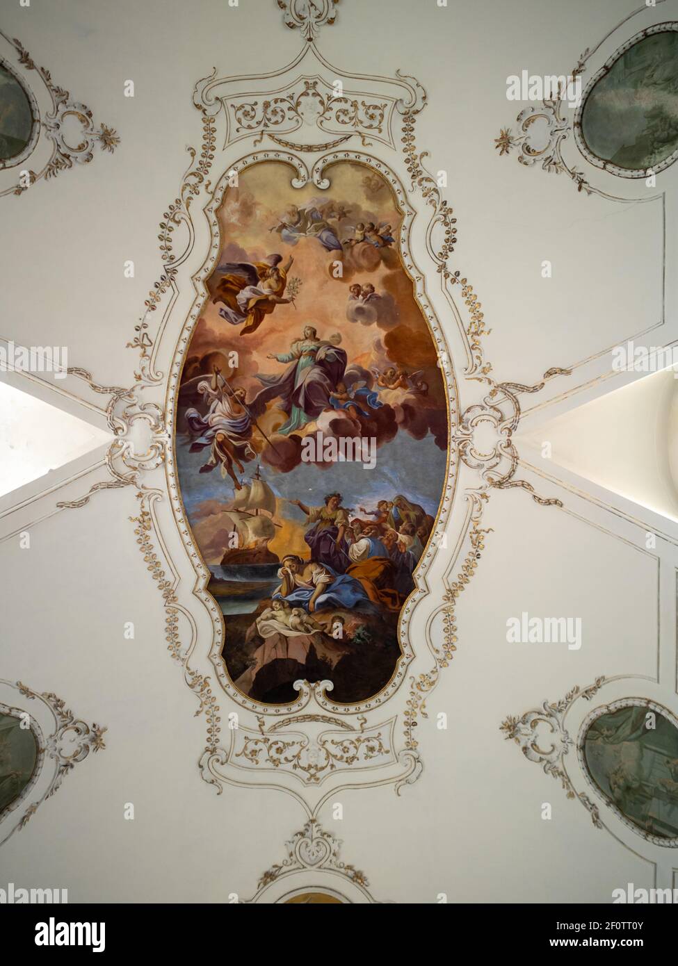 Ceiling fresco of the Church of Santa Lucia alla Badia Stock Photo