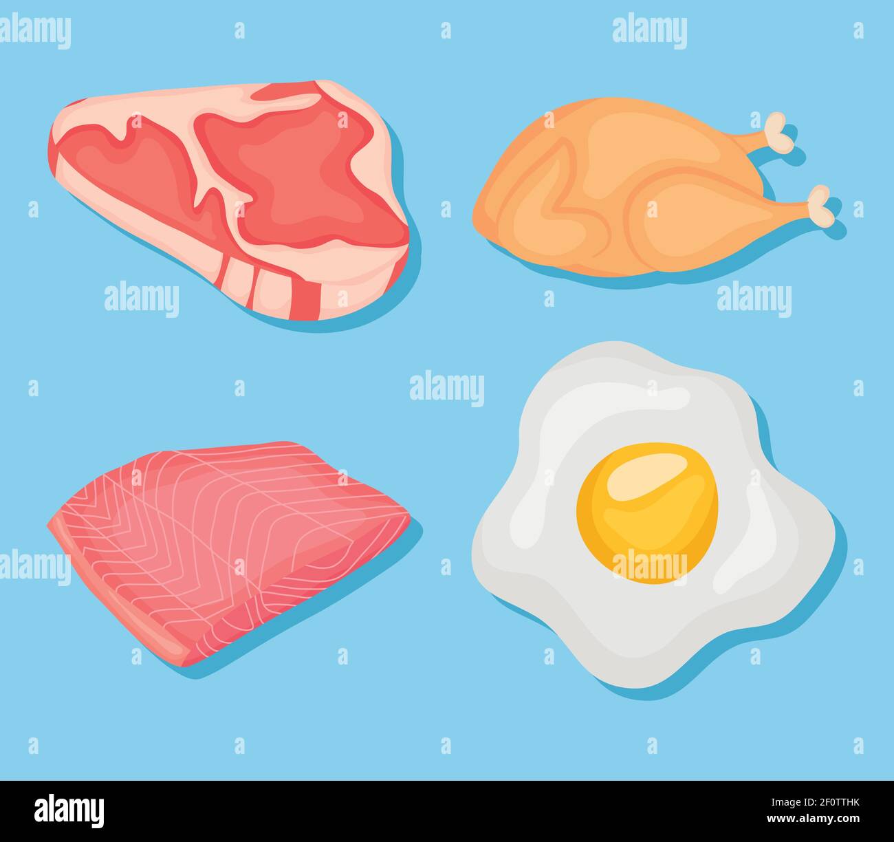 Proteins And Meats Icon Set Stock Vector Image And Art Alamy 8883