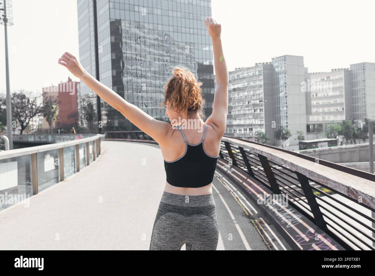 Woman in Black Sports Bra Hands Hips Lean Forward Stock Image - Image of  beautiful, athlete: 47516379