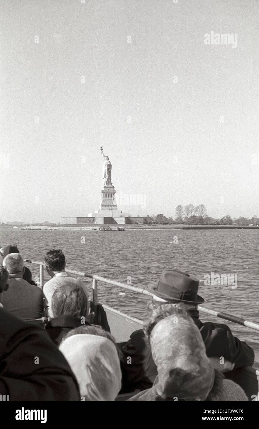 The Statue of Liberty as seen from a boat in NYC Harbor. New York City, USA, 1965 Stock Photo