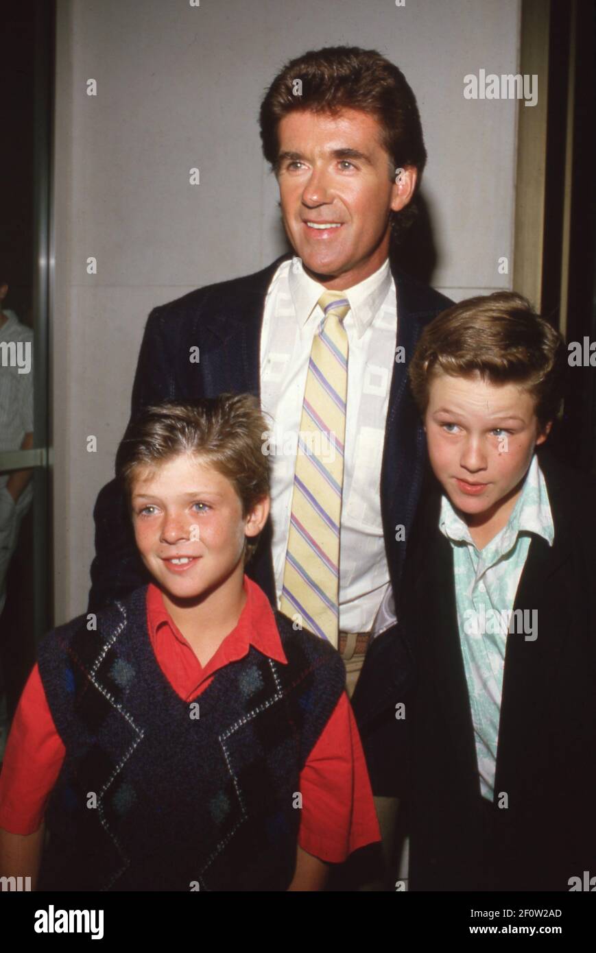 Alan Thicke, Robin Thicke age 8 and Brennan Thicke age 10. Circa 1985