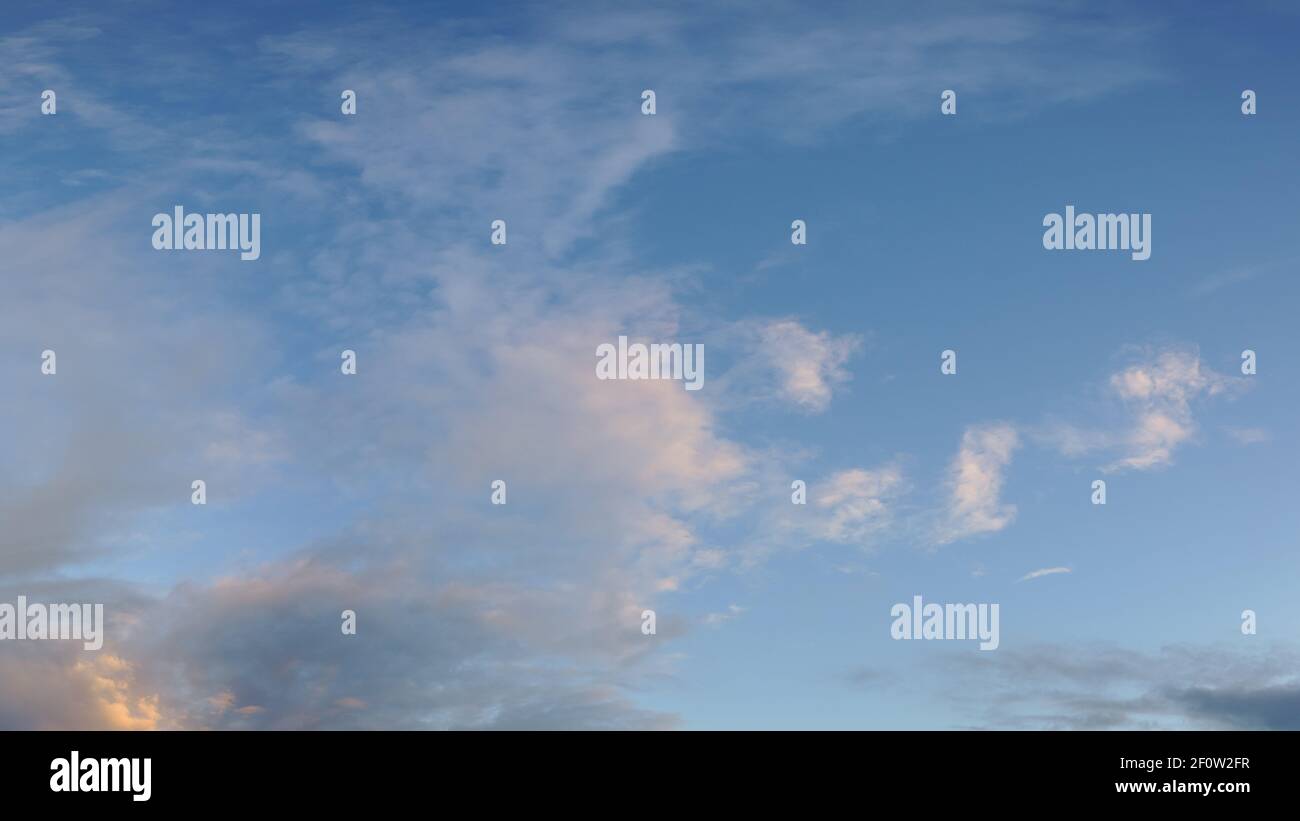 Natural background: dramatic sky at sunset Stock Photo