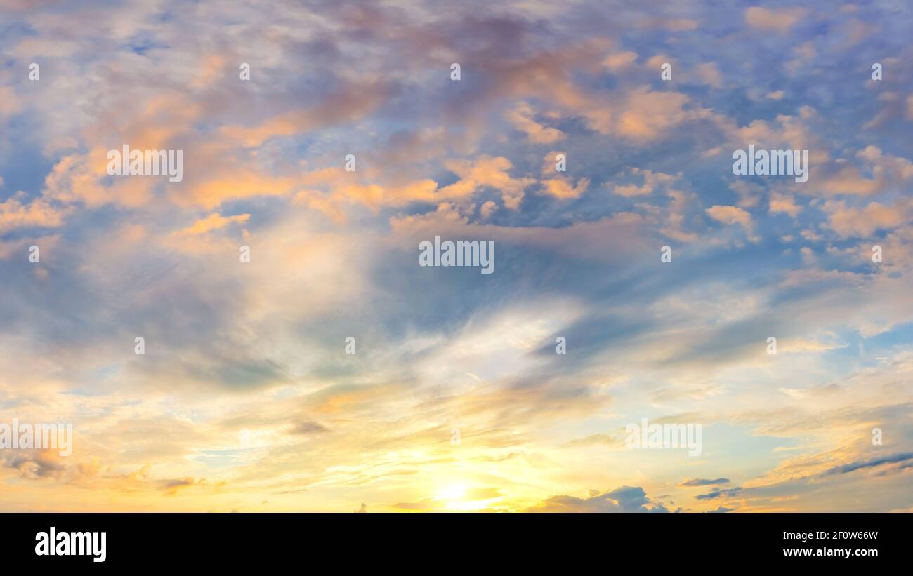 Natural background: dramatic sky at sunset Stock Photo