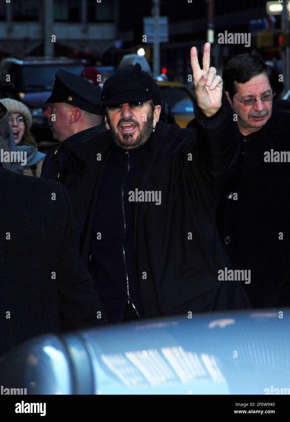 21 January 2008 - New York , NY - Ringo Starr at the 'Late Show' with David Letterman held at the Ed Sullivan Theatre. Photo Credit: Brian Zak/Sipa Press /ringo bz.002/0801220026 Stock Photo
