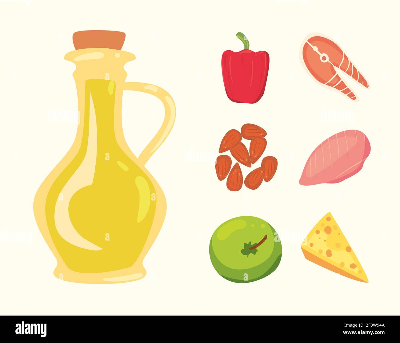 Healthy organic food symbol set Stock Vector Image & Art - Alamy