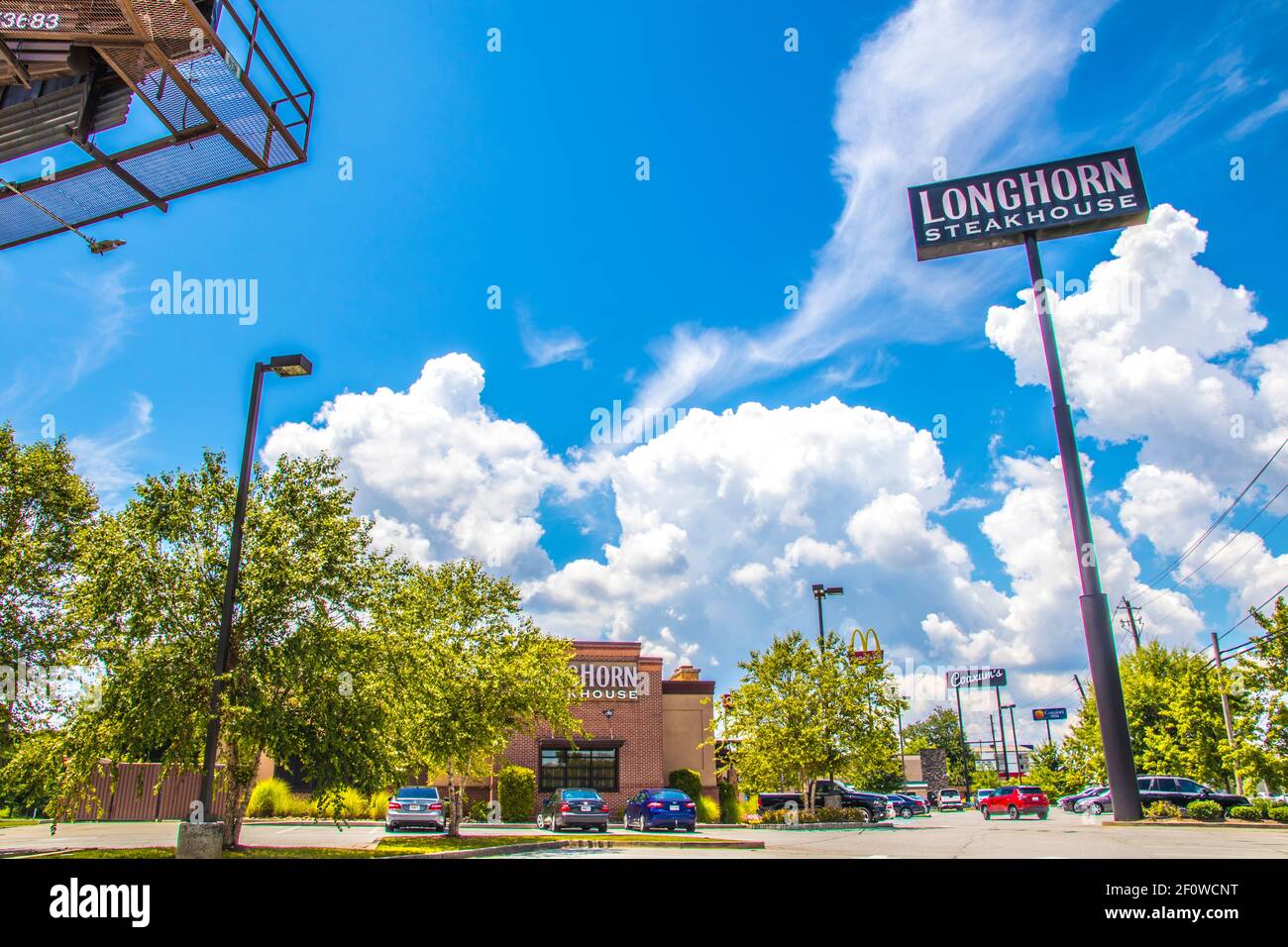 Conyers, Ga / USA 07 27 20 LongHorn Steakhouse building sign and