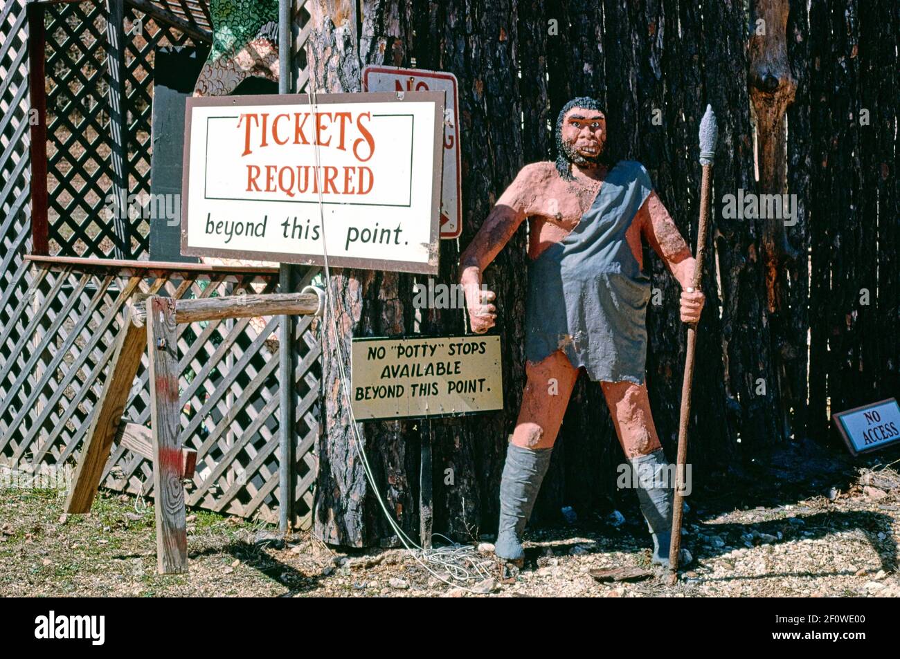 Dinosaur World entrance with caveman Eureka Springs Arkansas ca. 1994