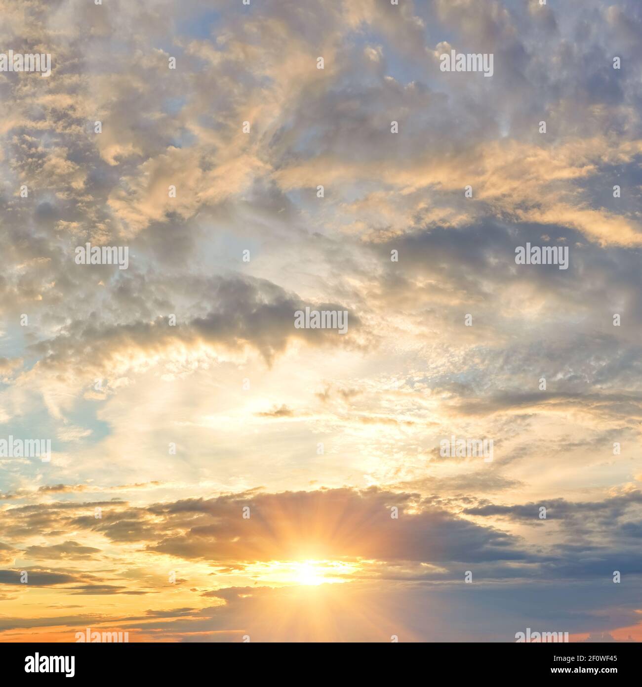 Dramatic colorful sky at sunset Stock Photo
