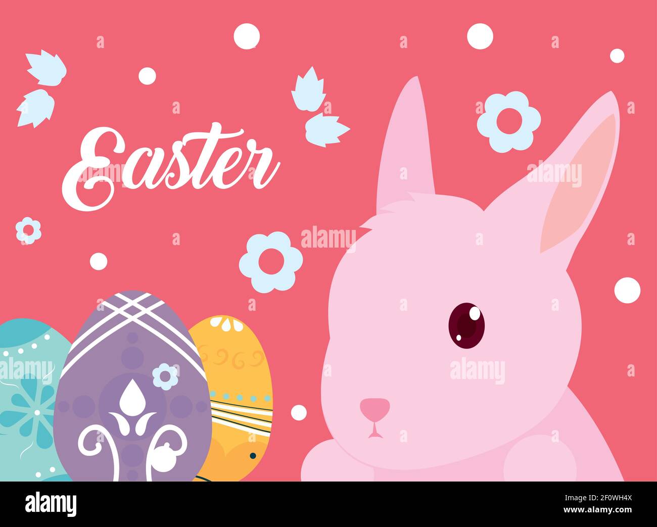 Happy easter rabbit and eggs Stock Vector Image & Art - Alamy