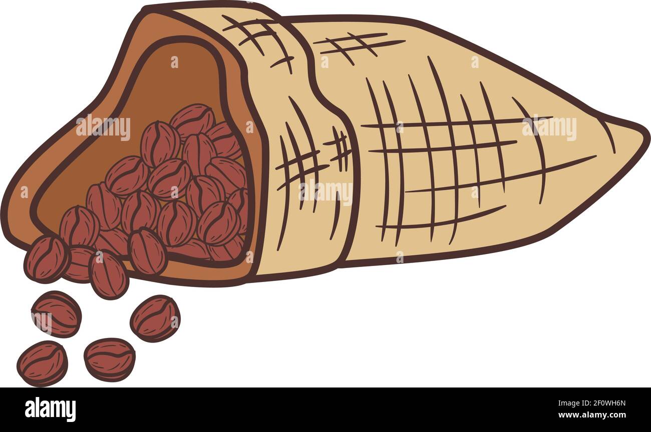 coffee beans bag white background Stock Vector Image & Art - Alamy