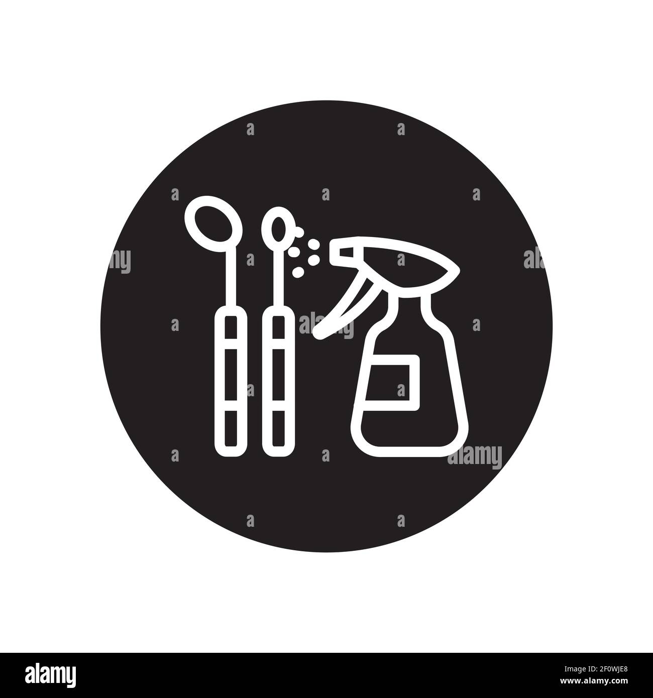 Disinfection instruments black glyph icon. Isolated vector element. Stock Vector