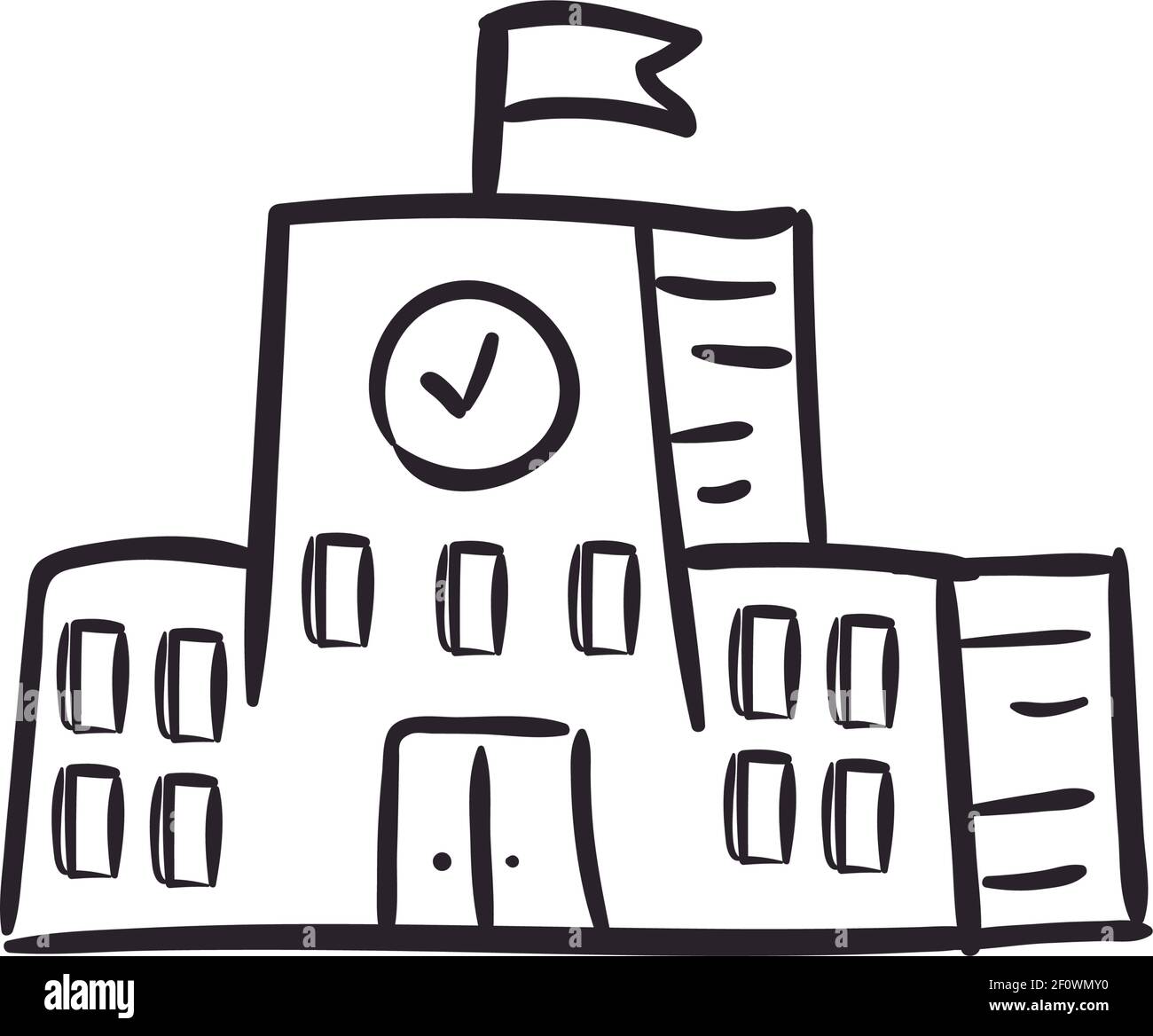 School building on white background Stock Vector Image & Art - Alamy