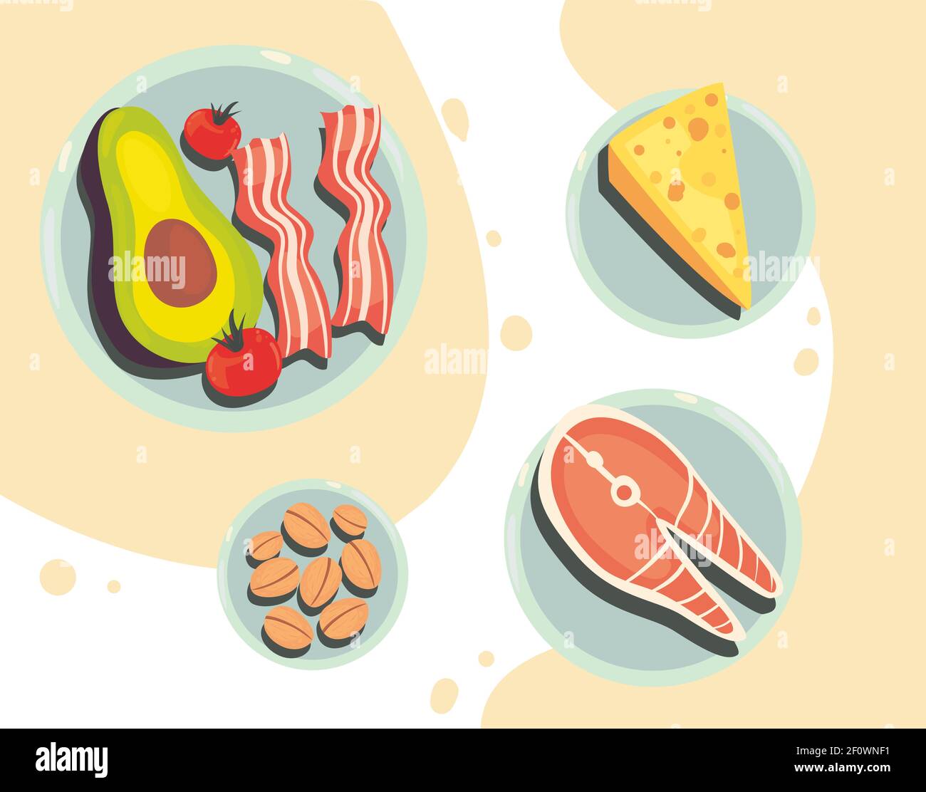 Healthy organic food set icons Stock Vector Image & Art - Alamy