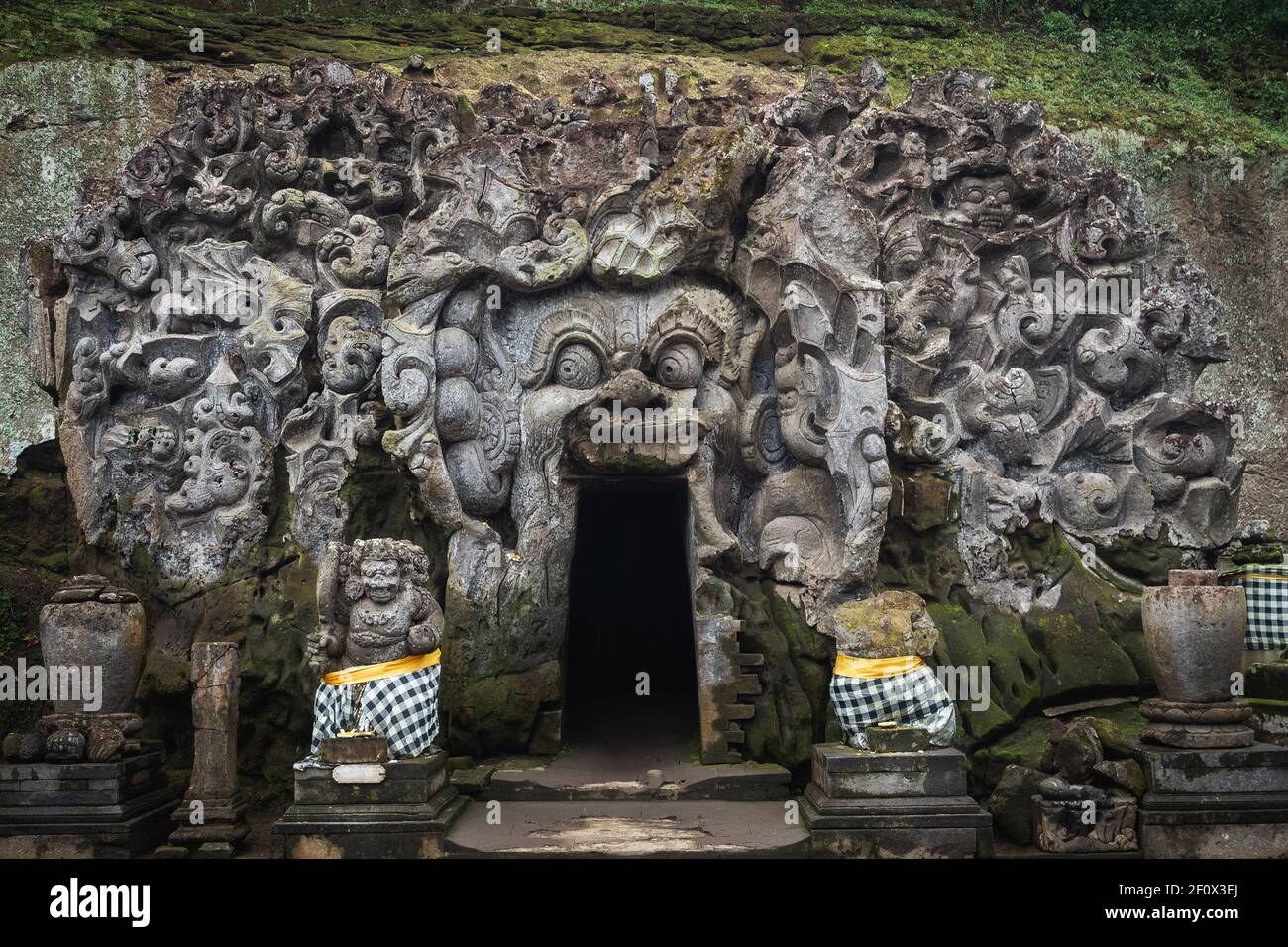 Goa Gajah Elephant Cave in Ubud, Bali, Indonesia. Stock Photo