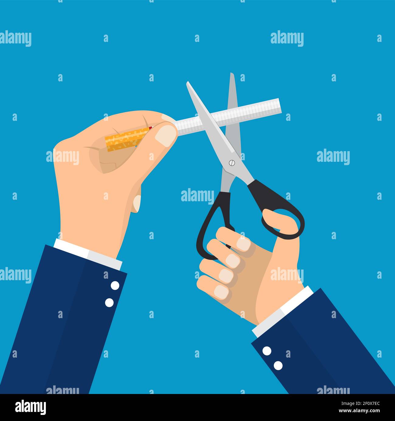 man Hands holding scissors cut a cigarettes Stock Vector Image & Art