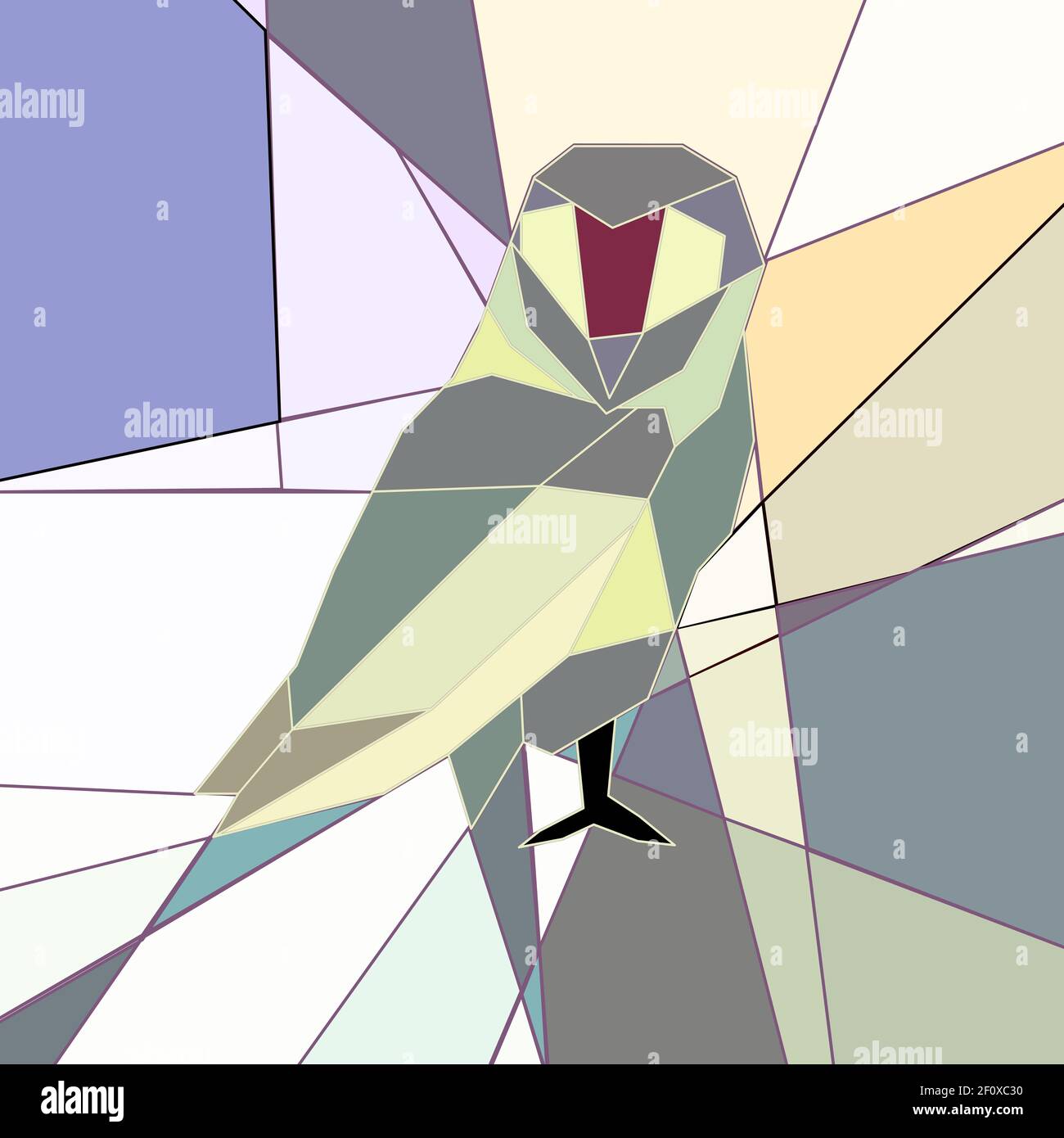 Graphic illustration work, made up of triangles only and showing an ...