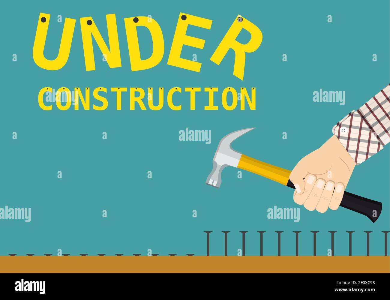 Under construction page sign Stock Vector