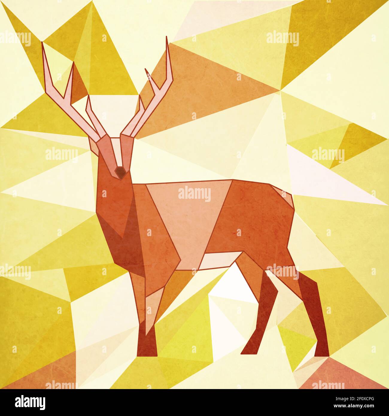 Graphic illustration work, made up of triangles only and showing an ...