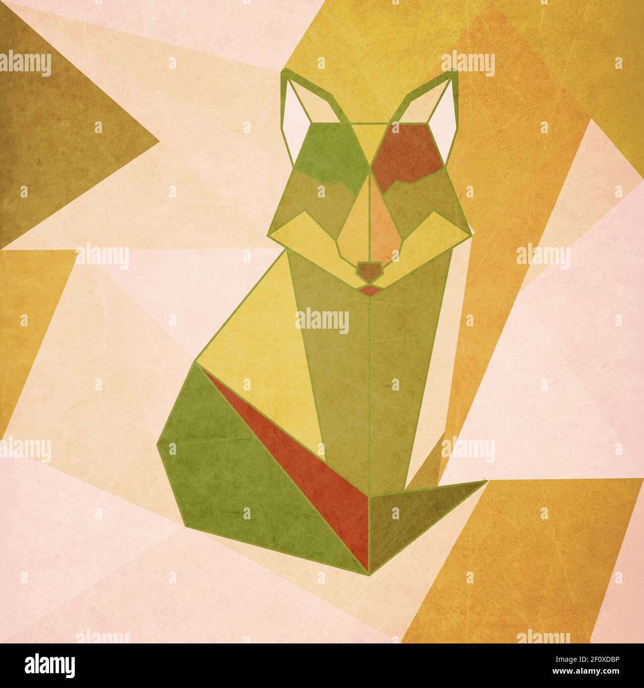 Graphic illustration work, made up of triangles only and showing an ...