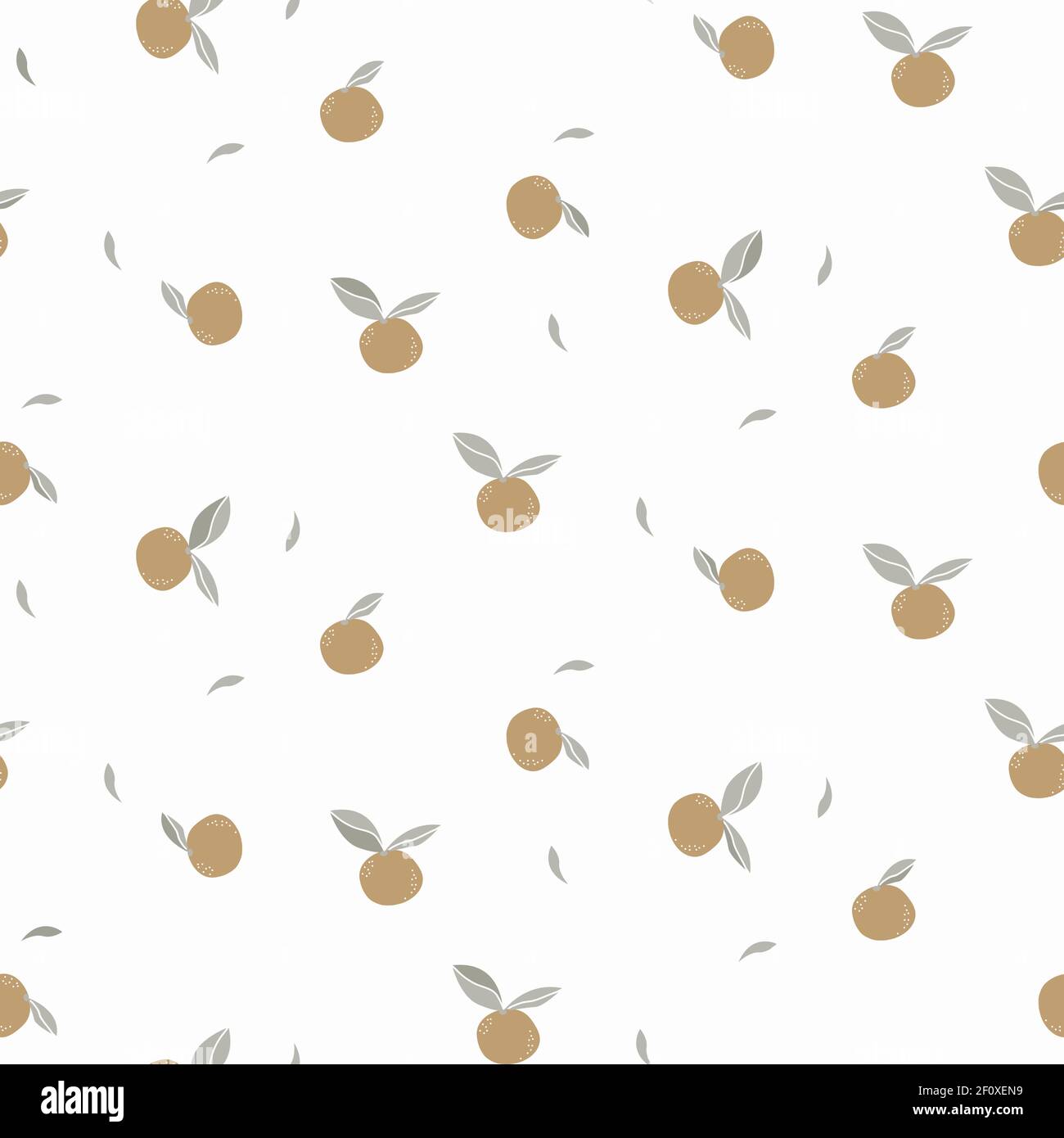 Mandarine citrus fruit seamless vector texture pale colored. Background with oranges. Stock Vector