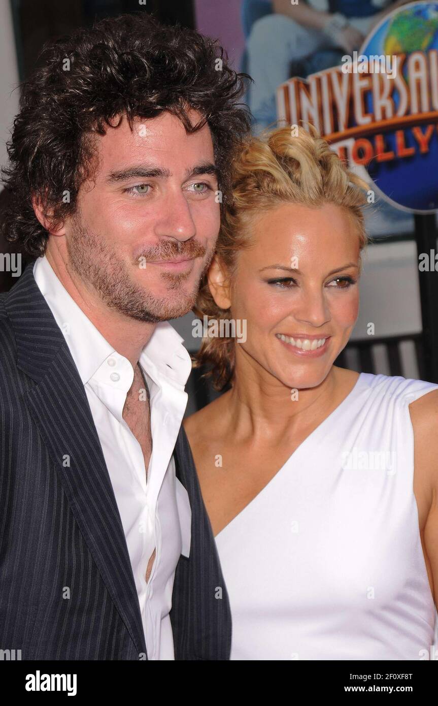 Maria Bello and Bryn Mooser. 27 July 2008 - Universal City, California. The  Mummy Tomb Of The Dragon Emperor premiere held at Gibson Amphitheatre.  Photo Credit: Giulio MarcocchiSipa Press. mummy gm.0670807280944 Stock