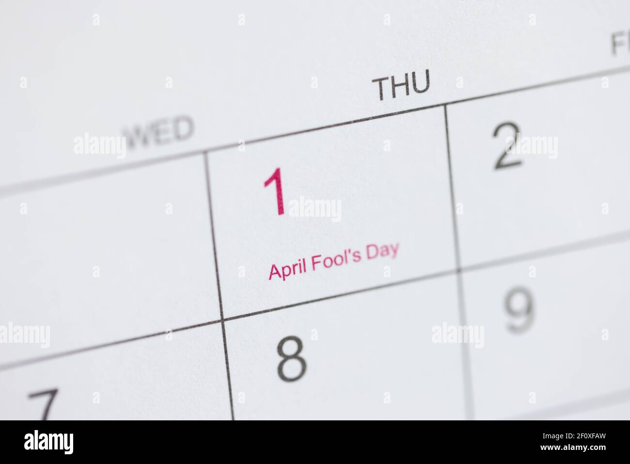 April Fools' Day is marked on calendar Stock Photo Alamy